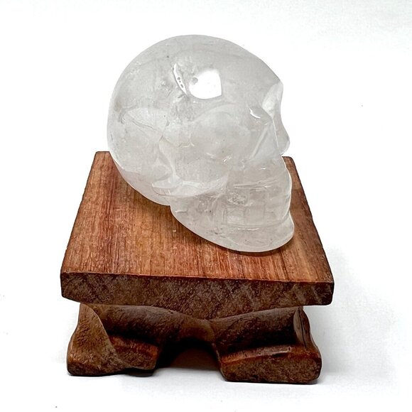 Clear Quartz Skull Carving Natural Stone Healing Crystal Rock NEW - Picture 5 of 10